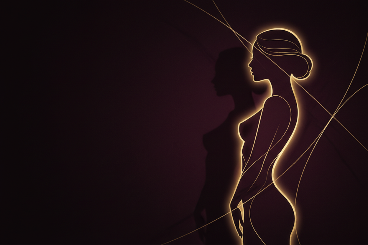 Bannière hero avec silhouette féminine élégante